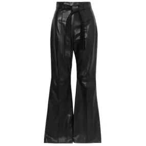 16ARLINGTON Black Hana Flared Leather Pants