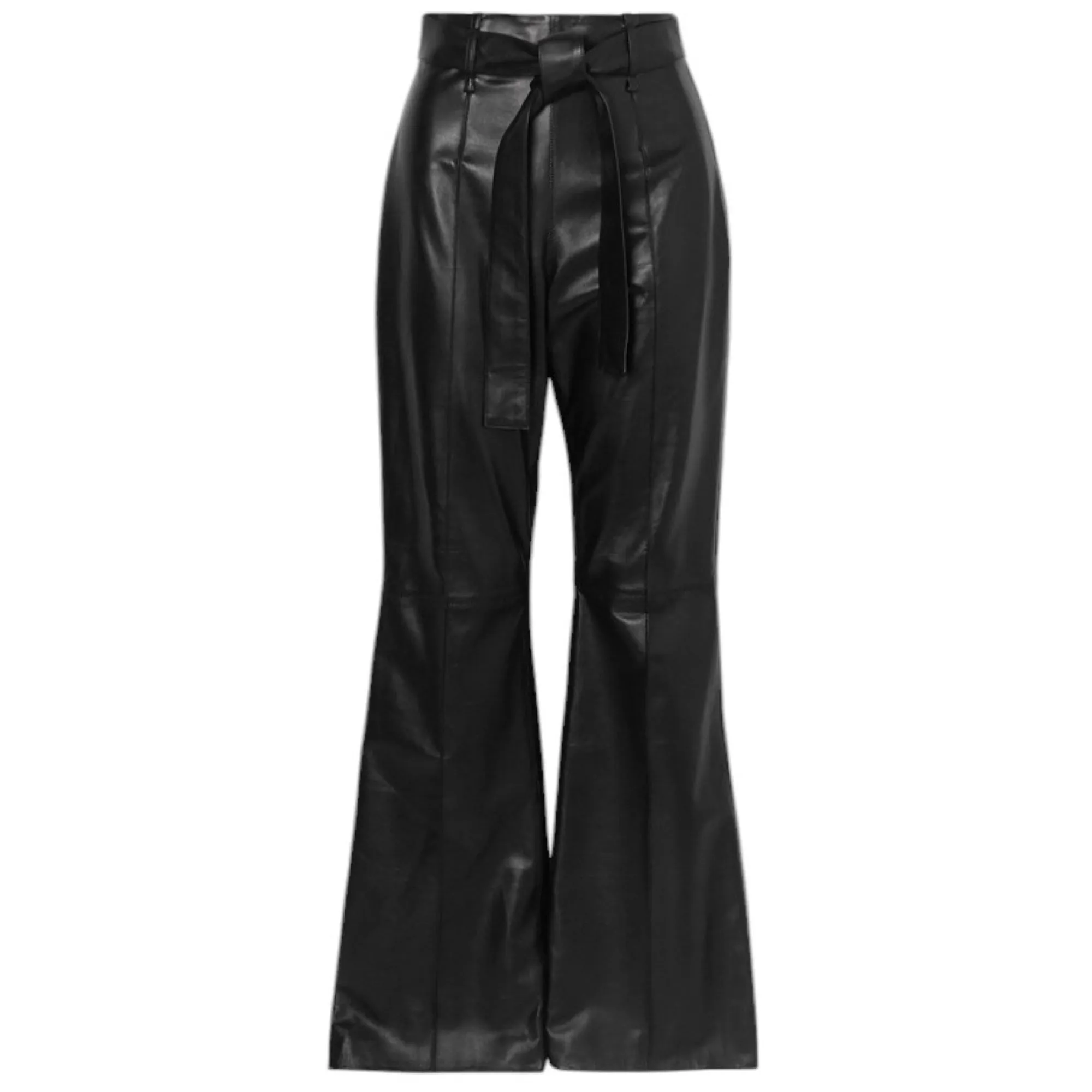 16ARLINGTON Black Hana Flared Leather Pants