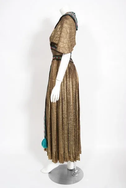 1951 Helen Rose Gold Lamé Egyptian 'The Great Caruso' Film-Worn Dress