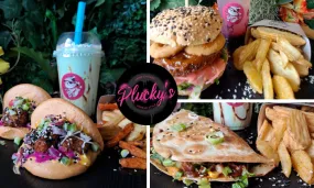 2 x Burgers/ Tortilla/ Bao Bun, 2 x Superb Sides and 2 x Milkshakes at Plucky’s Fried Chicken Korean Style