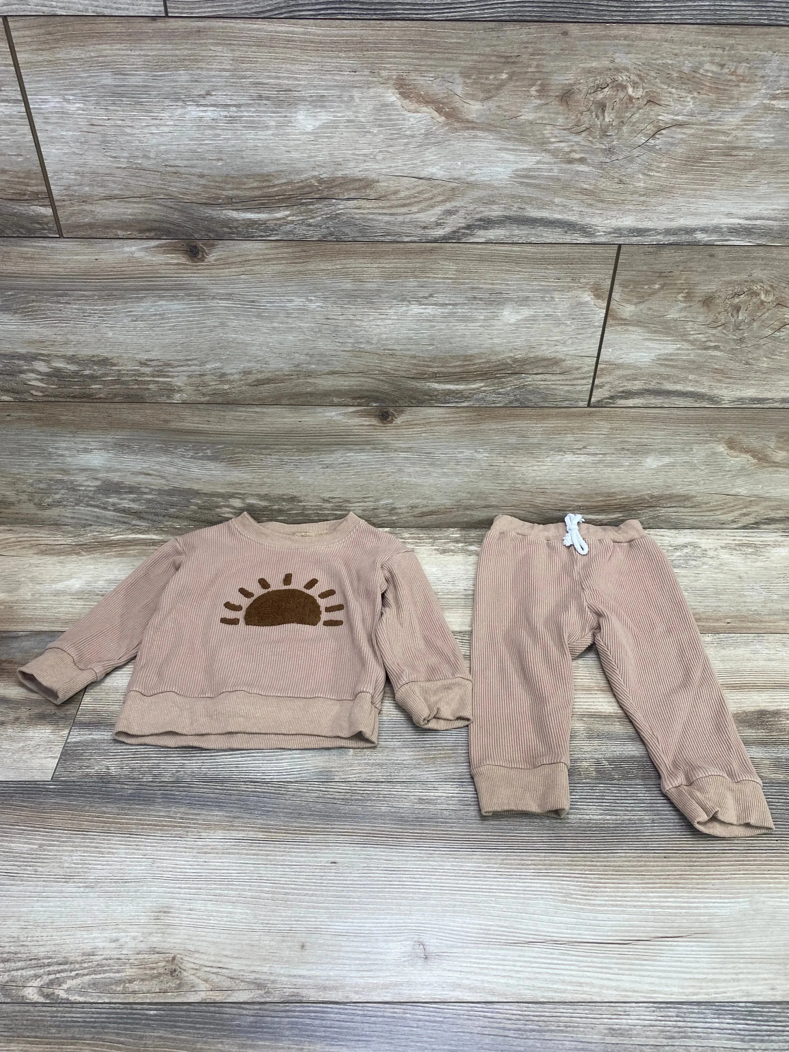 2pc Thermal Sun Shirt & Pants Brown sz 18-24m