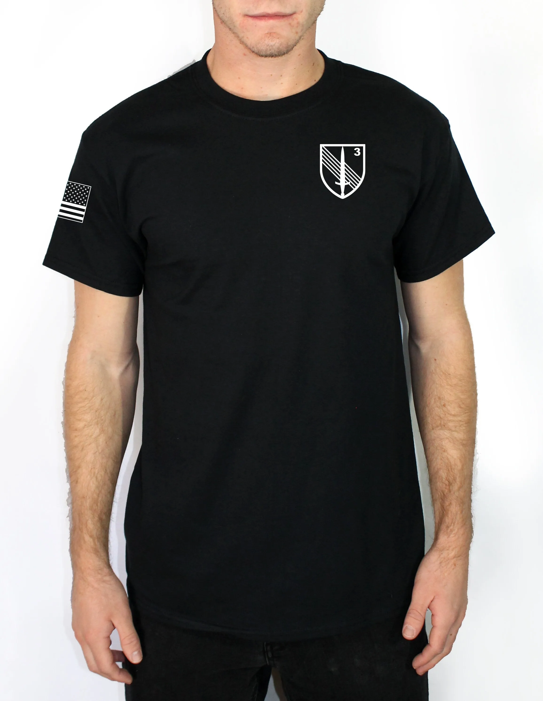 3rd SQDN Crest Black 50-50 Unisex Shirt. Multiple Backs Available. Approved for PT. **Must pick up in person for Free Shipping**