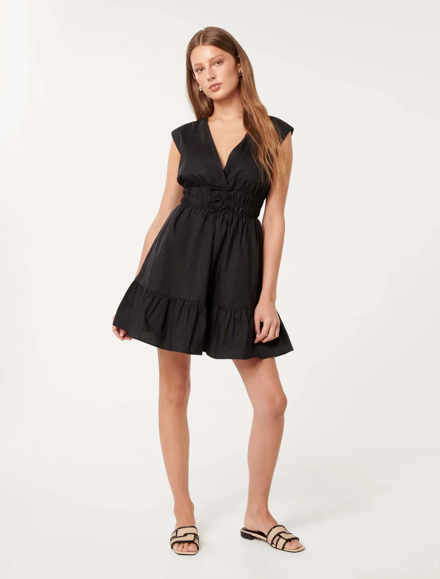 Alby Tie Front Cotton Mini Dress