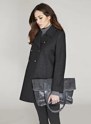 Alma Wool Maternity Coat Caviar Black