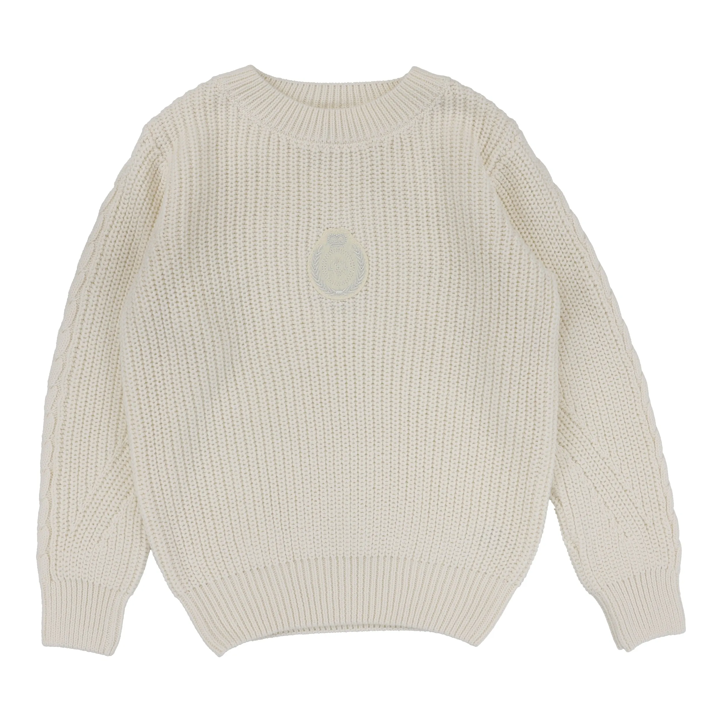 ANALOGIE CREAM CHUNKY KNIT CREST SWEATER