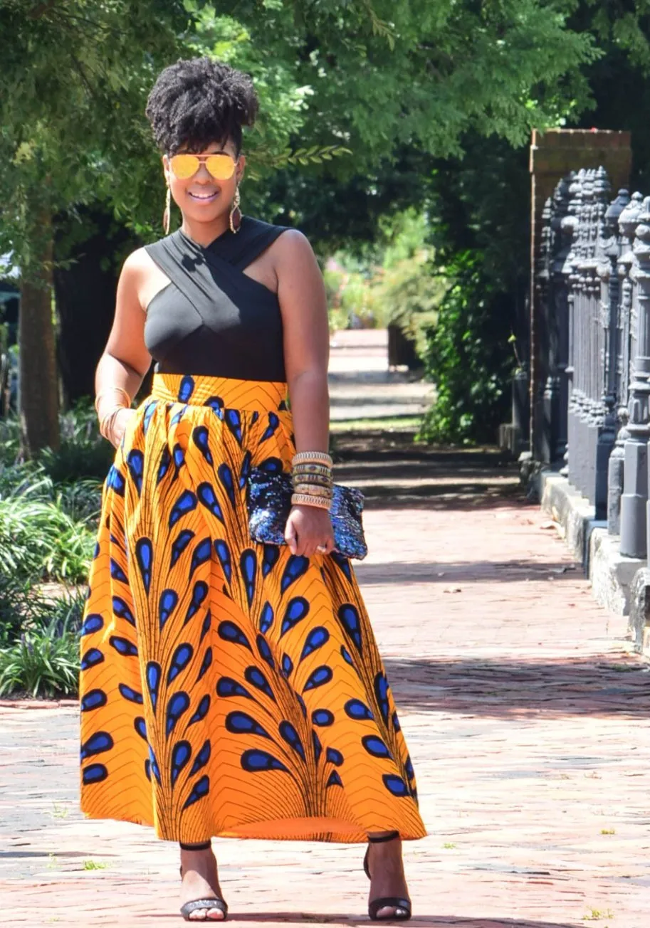 Ankara Maxi Skirt  - Petals