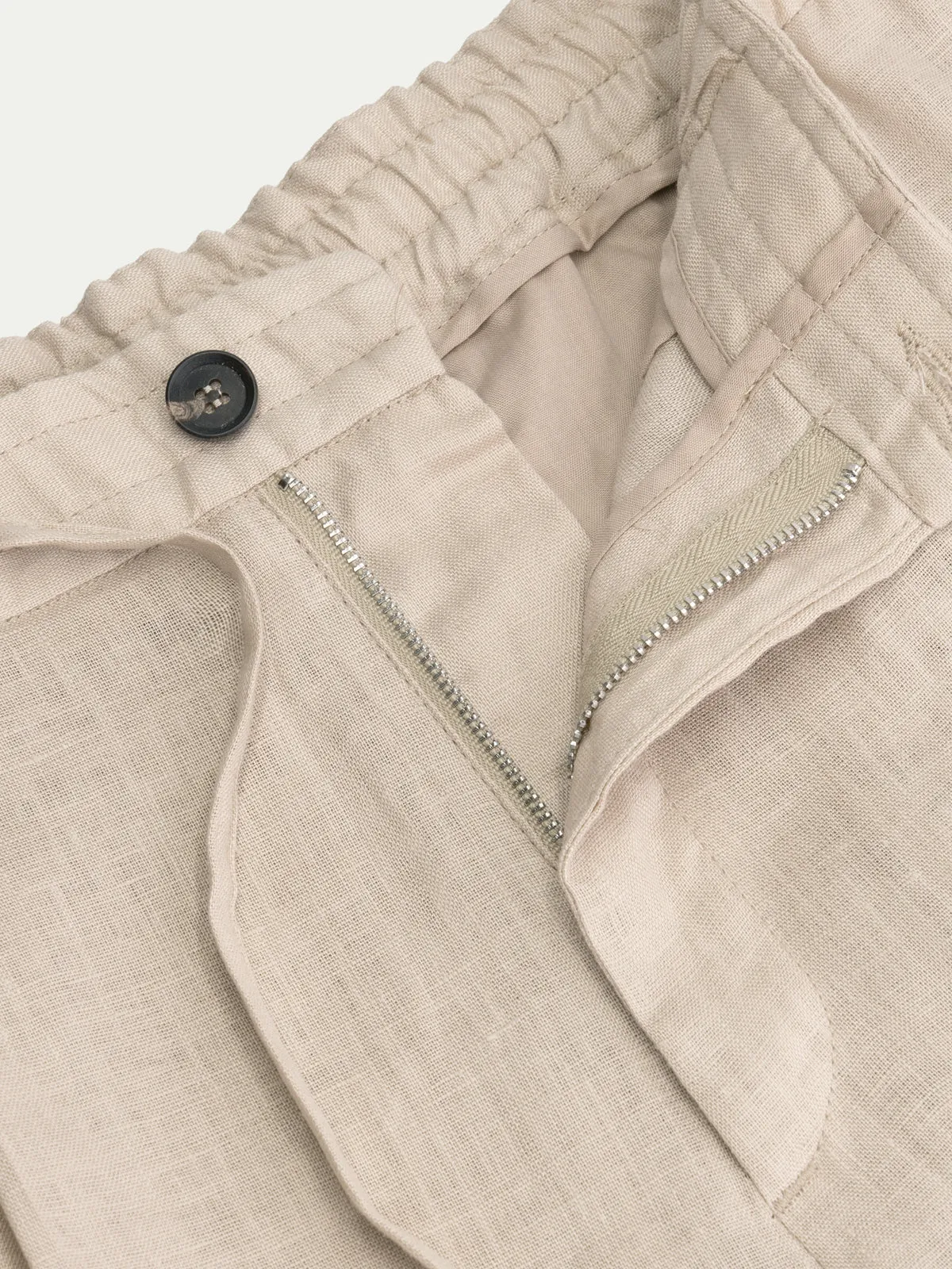 Beige Linen Seaside Trousers