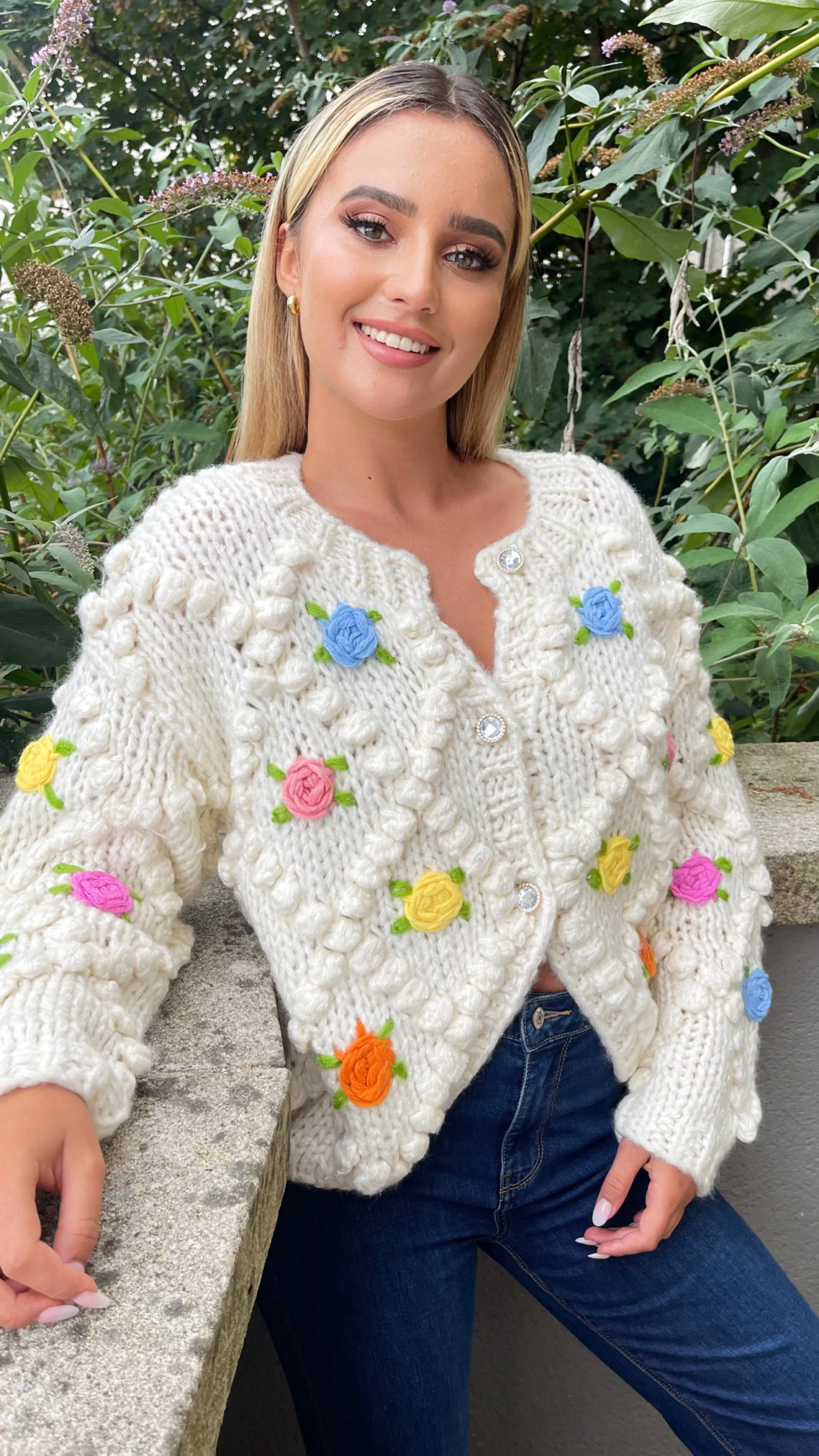 BLAKE LUXE CROCHET CARDI - CREAM