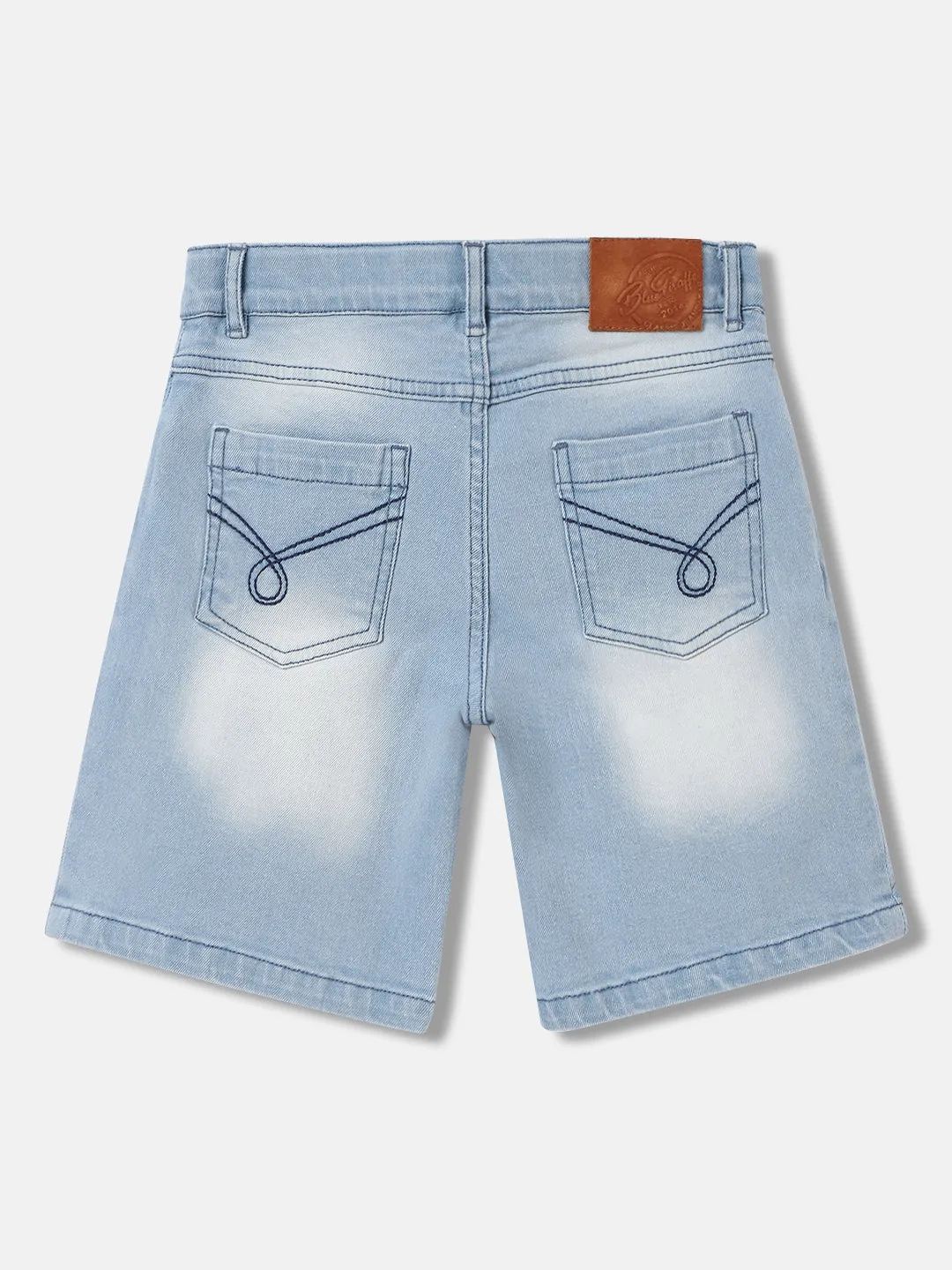 Blue Giraffe Boys Blue Solid Regular Fit Shorts