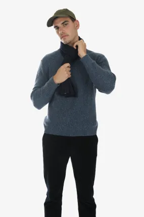 Blue Wool Blend Chunky Crew Neck Jumper