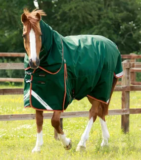 Buster Zero Turnout Rug with Classic Neck Cover Green