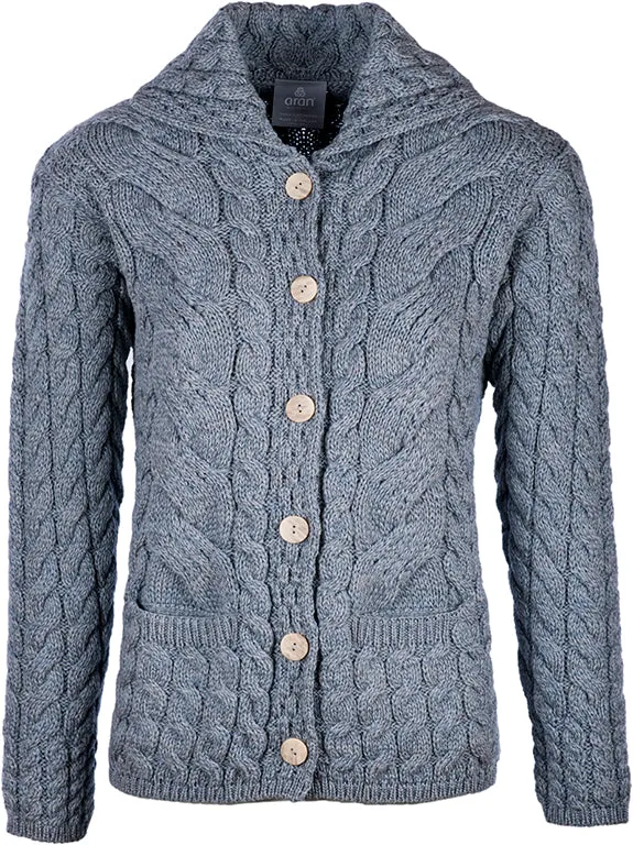 Buttoned Cable Knit Cardigan