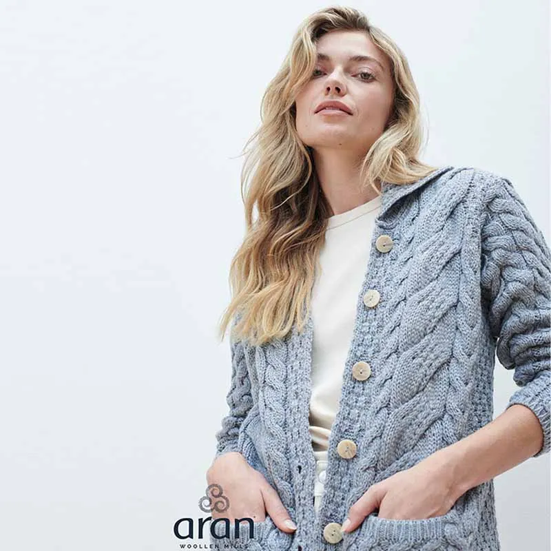 Buttoned Cable Knit Cardigan