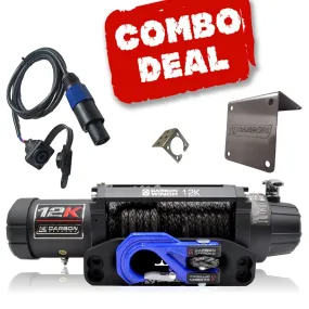 Carbon 12K - 12000lb Winch and Blue Hook Installers Combo Deal