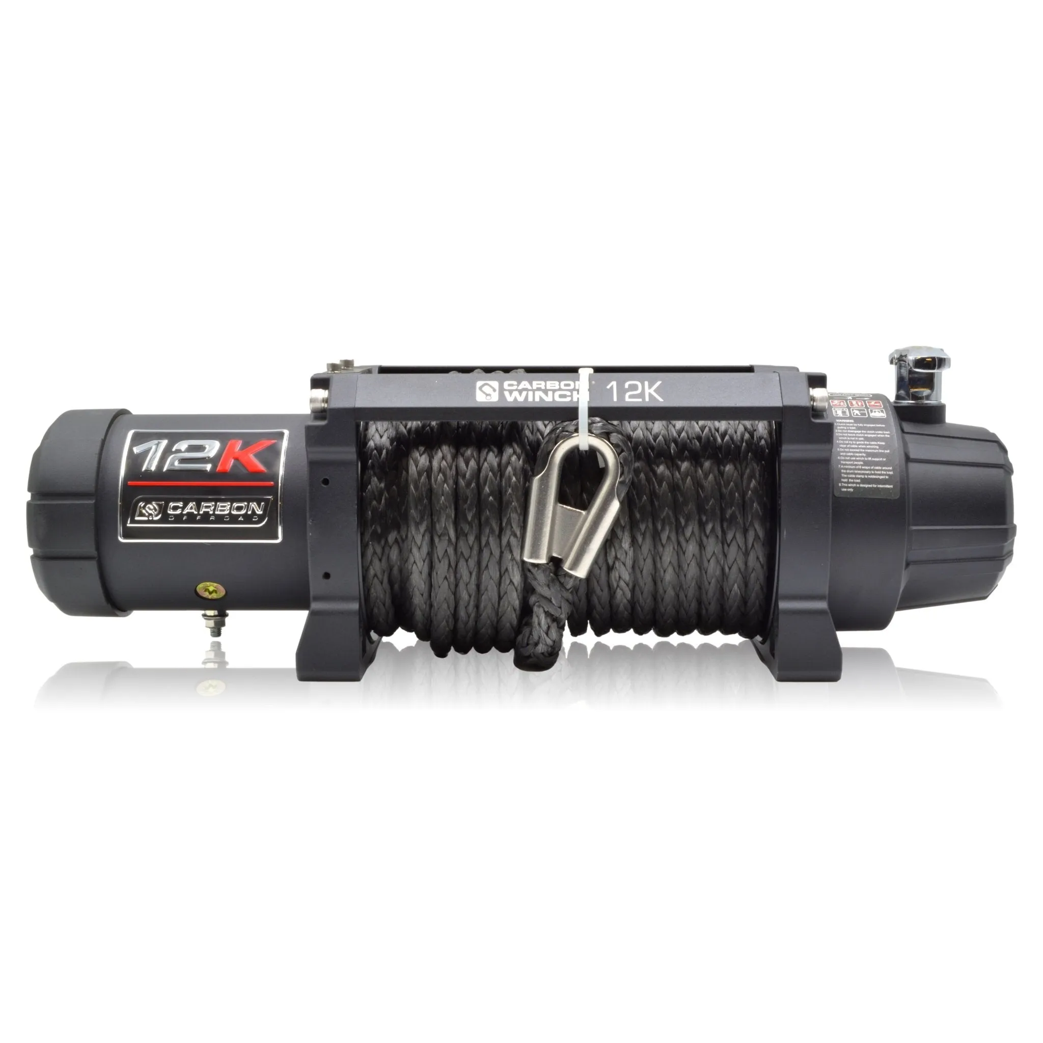 Carbon 12K - 12000lb Winch and Blue Hook Installers Combo Deal