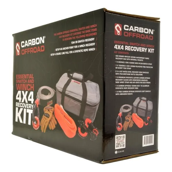 Carbon 12K - 12000lb Winch and Green Hook Recovery Combo Deal