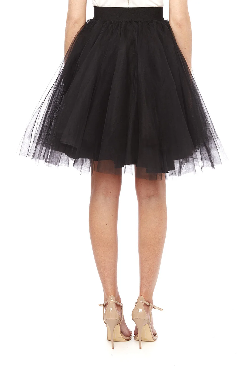 Carrie Classic Layered Tulle A- Line Skirt - Black Swan