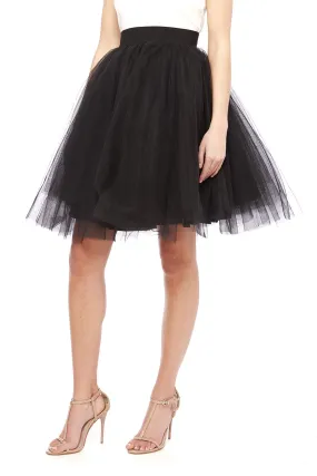 Carrie Classic Layered Tulle A- Line Skirt - Black Swan