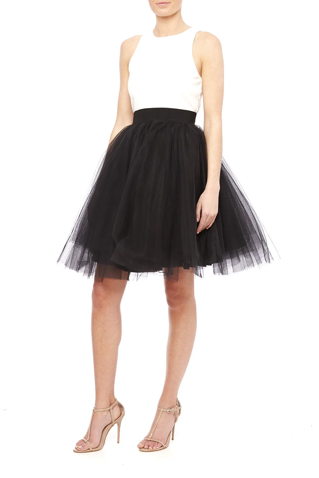 Carrie Classic Layered Tulle A- Line Skirt - Black Swan