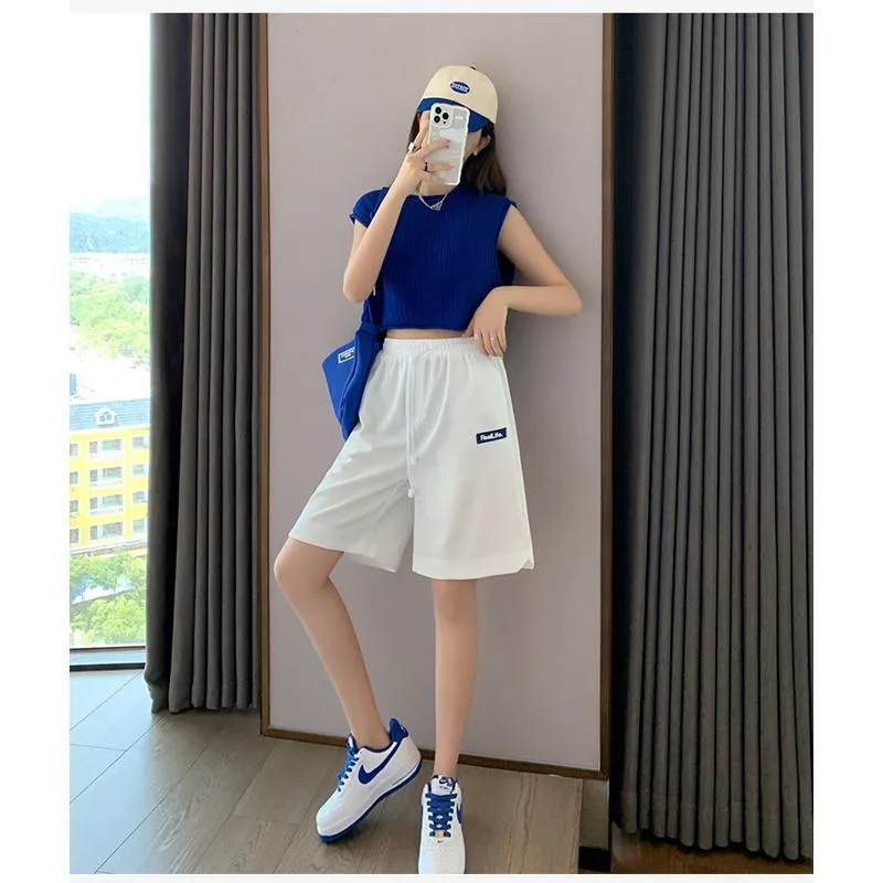 Casual High-Waisted Breathable Houndstooth Quick-Drying Sports Shorts