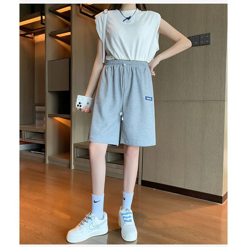 Casual High-Waisted Breathable Houndstooth Quick-Drying Sports Shorts