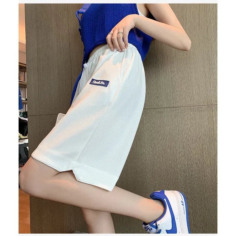 Casual High-Waisted Breathable Houndstooth Quick-Drying Sports Shorts