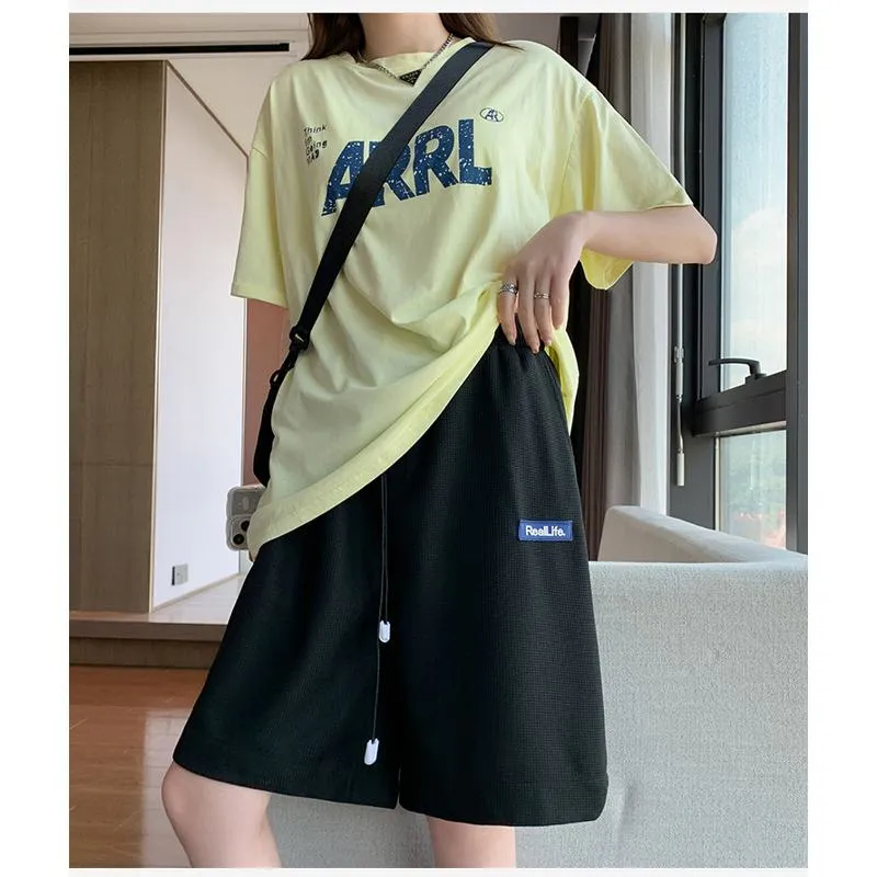 Casual High-Waisted Breathable Houndstooth Quick-Drying Sports Shorts