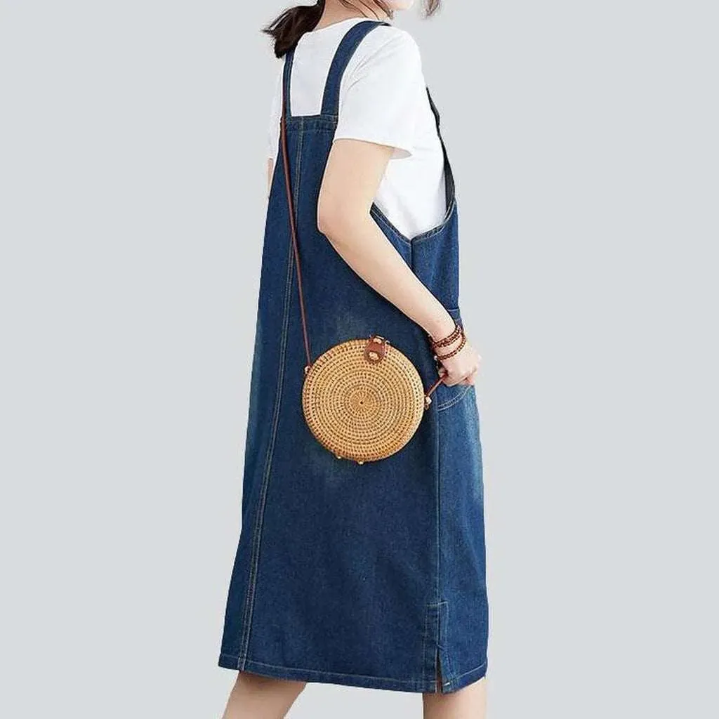 Casual loose denim jean dress