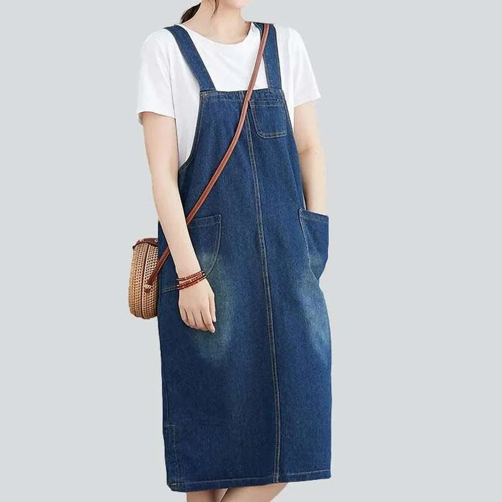 Casual loose denim jean dress