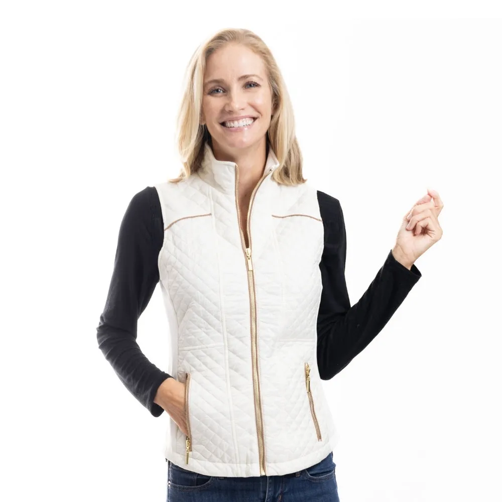 Chic Core Winter White Quilted Vest