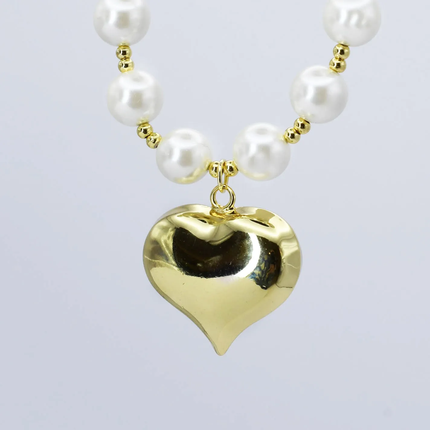 Chunky Puffy Heart Necklace O32