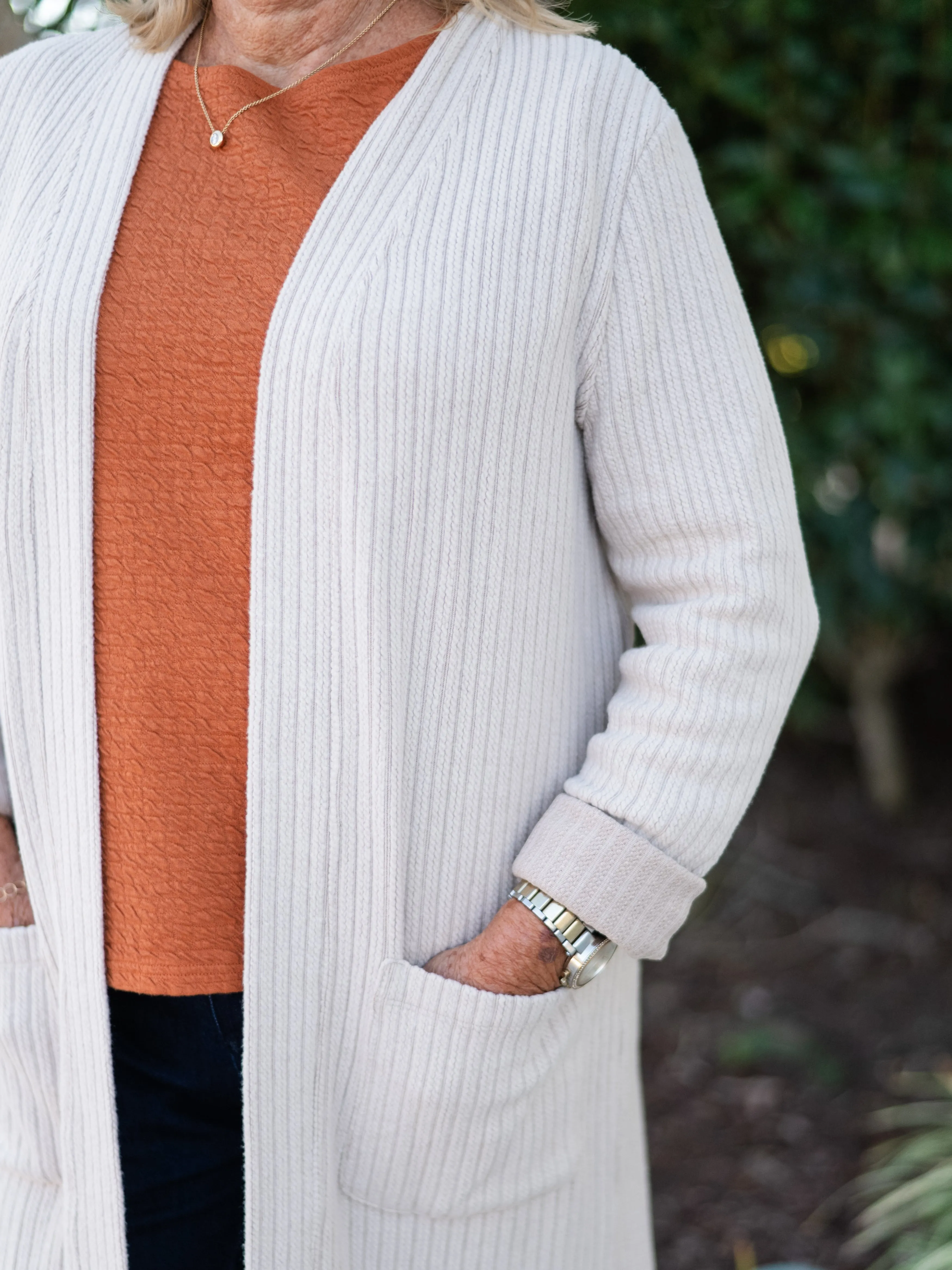 Chunky Ribbed Pocket Cardigan by Clara Sun Woo