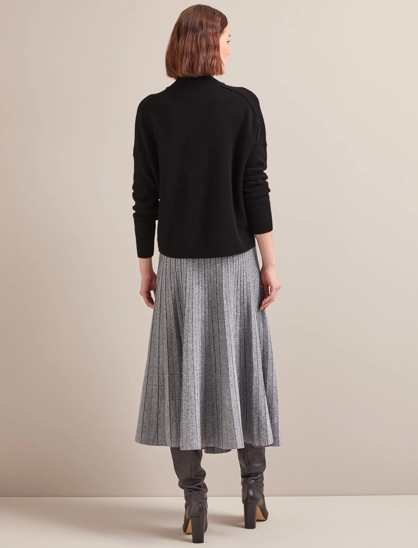 Colette Lurex Skirt - Silver