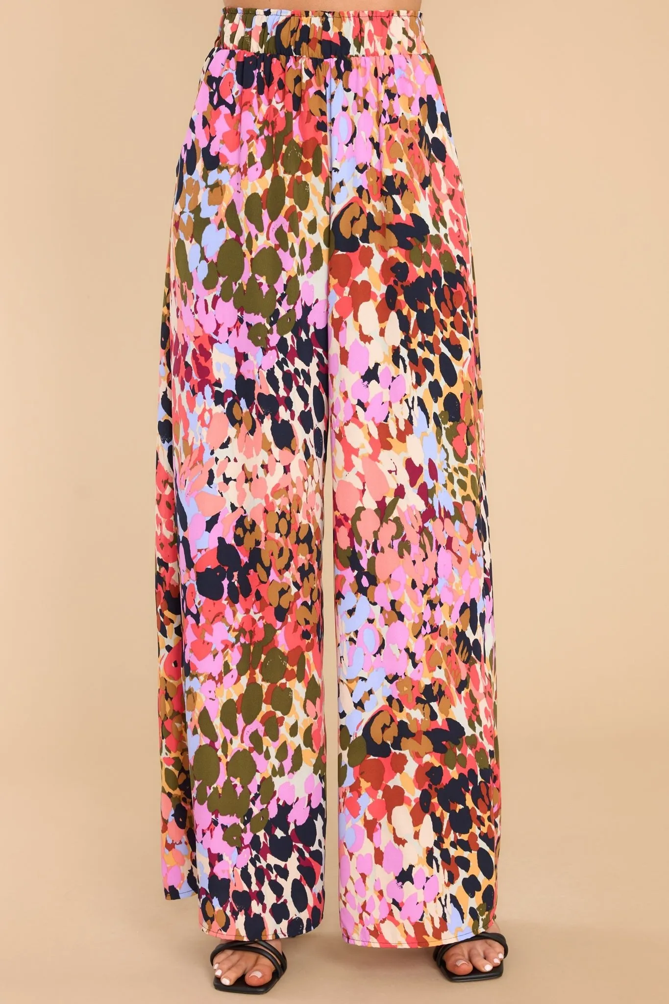 Crazy For You Pink Multi Print Pants