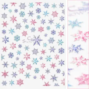 Daily Charme - 3D Embossed Nail Art Sticker - Colorful Snowflake