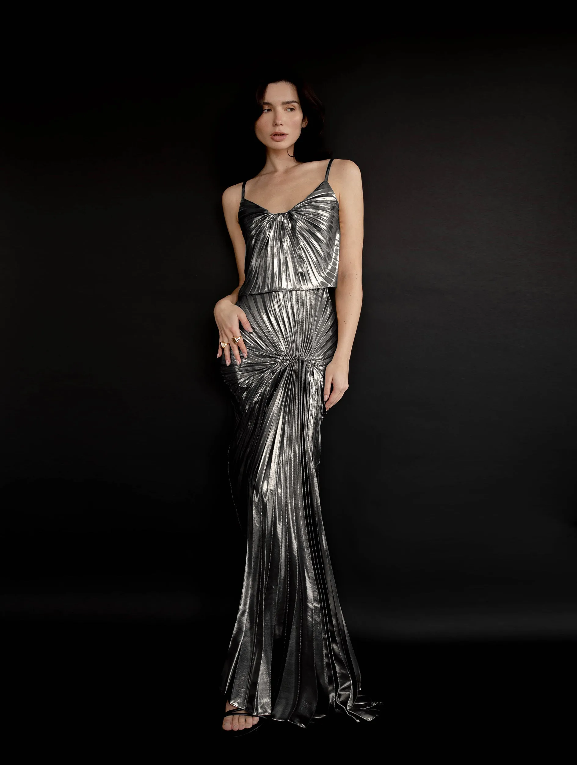 Dazed Dress Floor Length Metallic