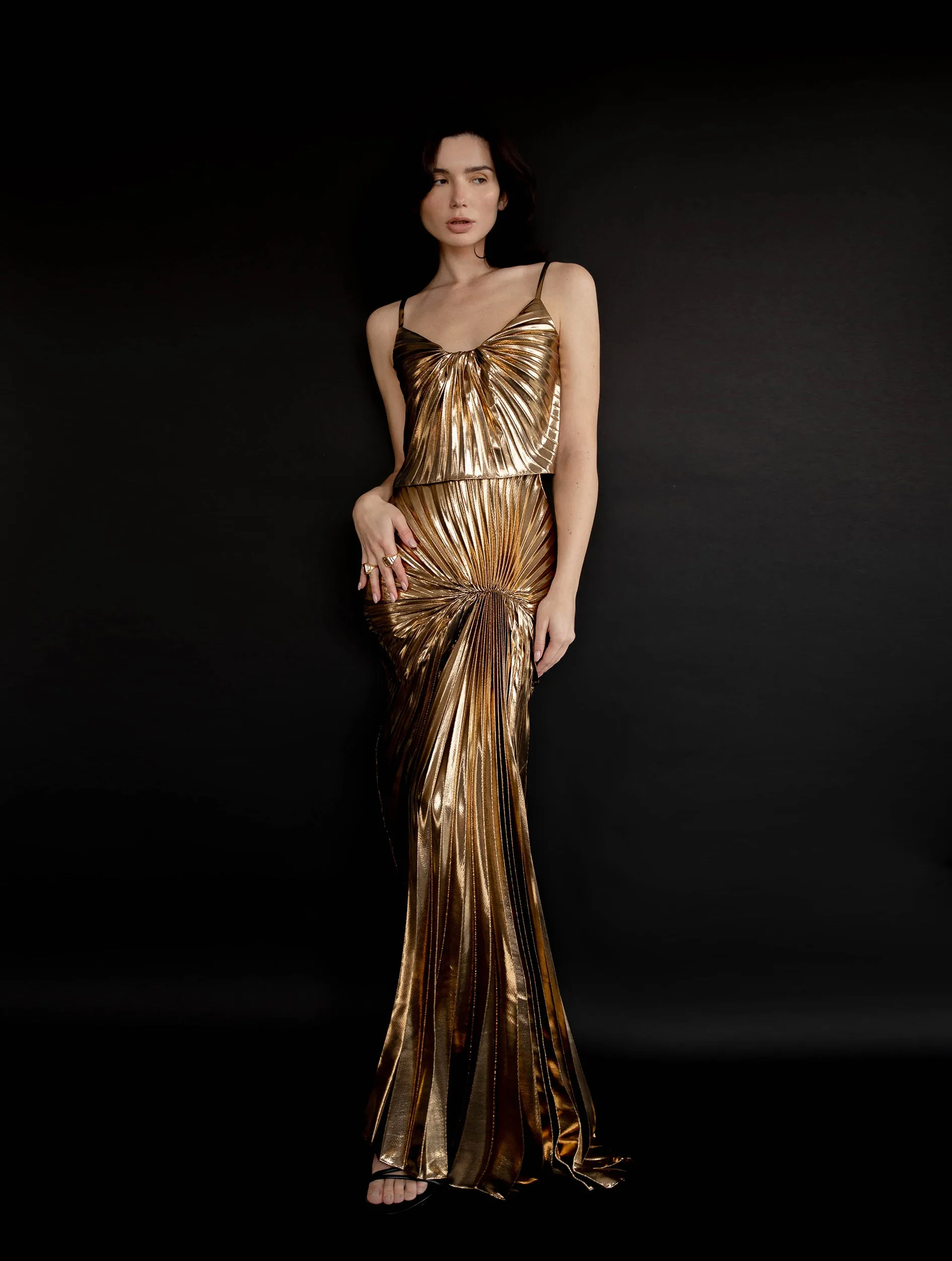 Dazed Dress Floor Length Metallic