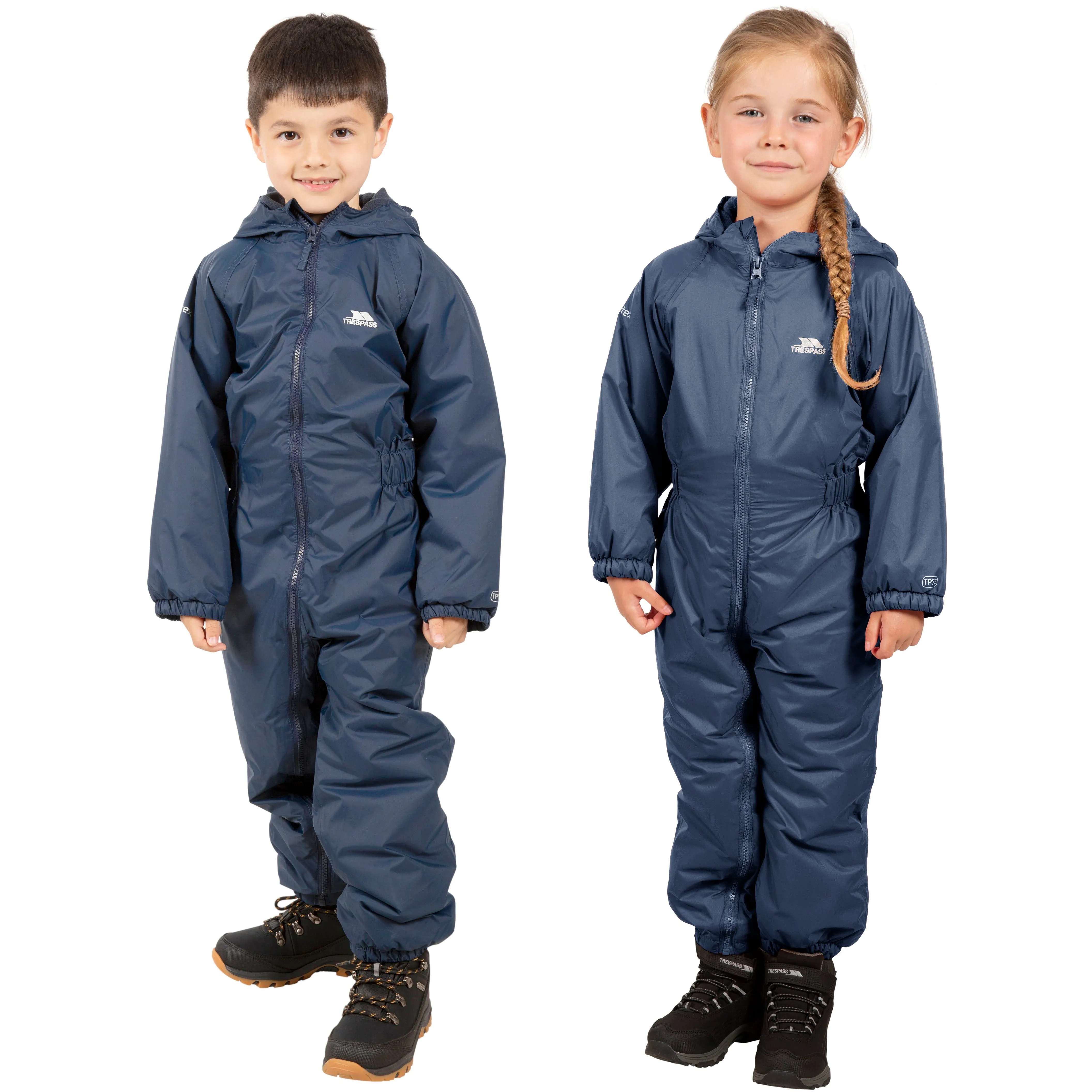 DripDrop Childs Padded Waterproof Puddle Suit in Navy