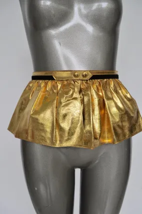 Fabulous 50s Gold Metallic Peplum Leather Belt.