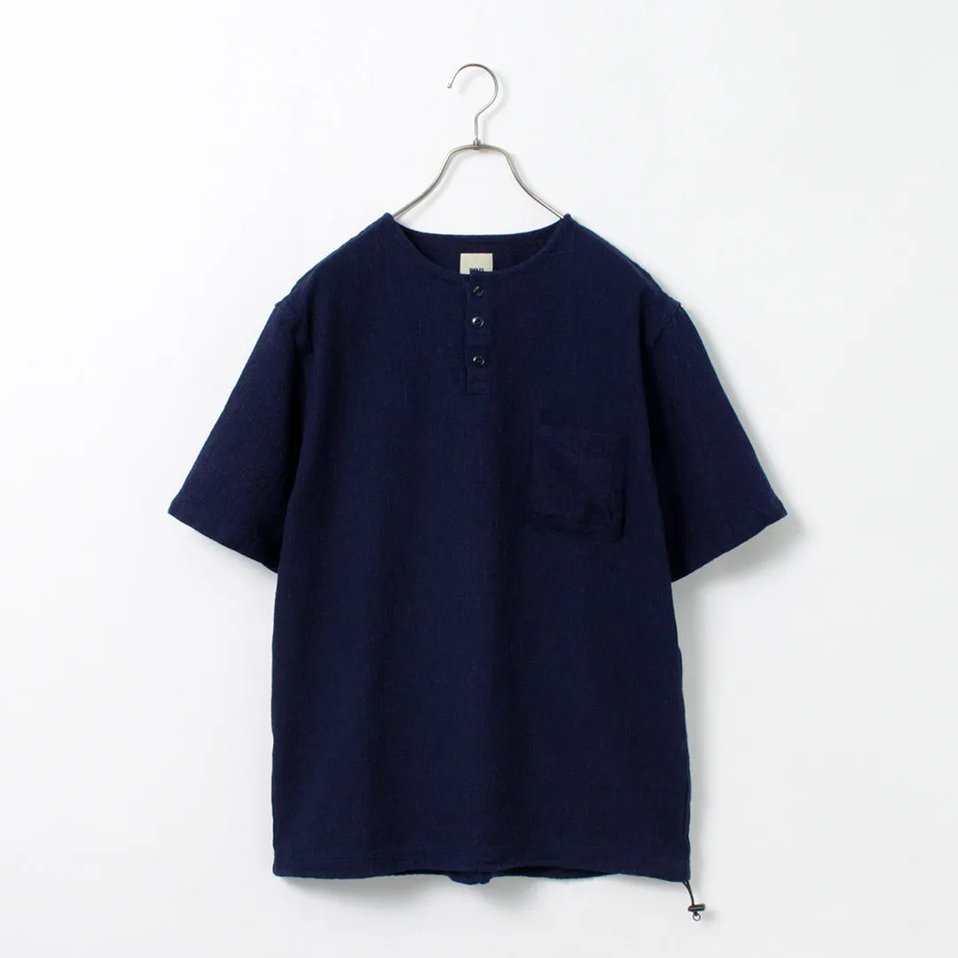 FOB FACTORY / F3493 Indigo waffle T-shirt