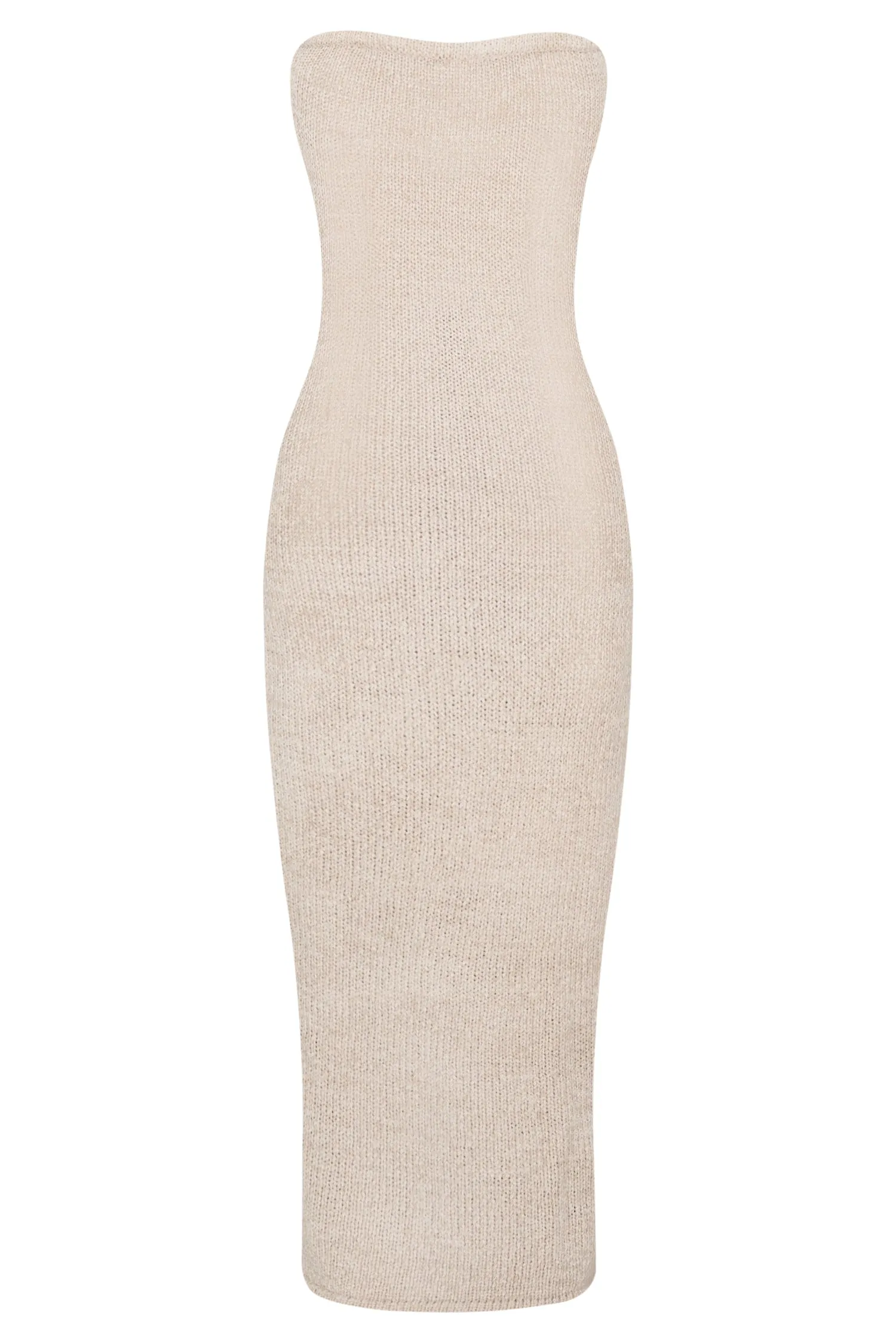 Friya Strapless Tape Yarn Midi Dress - Wheat