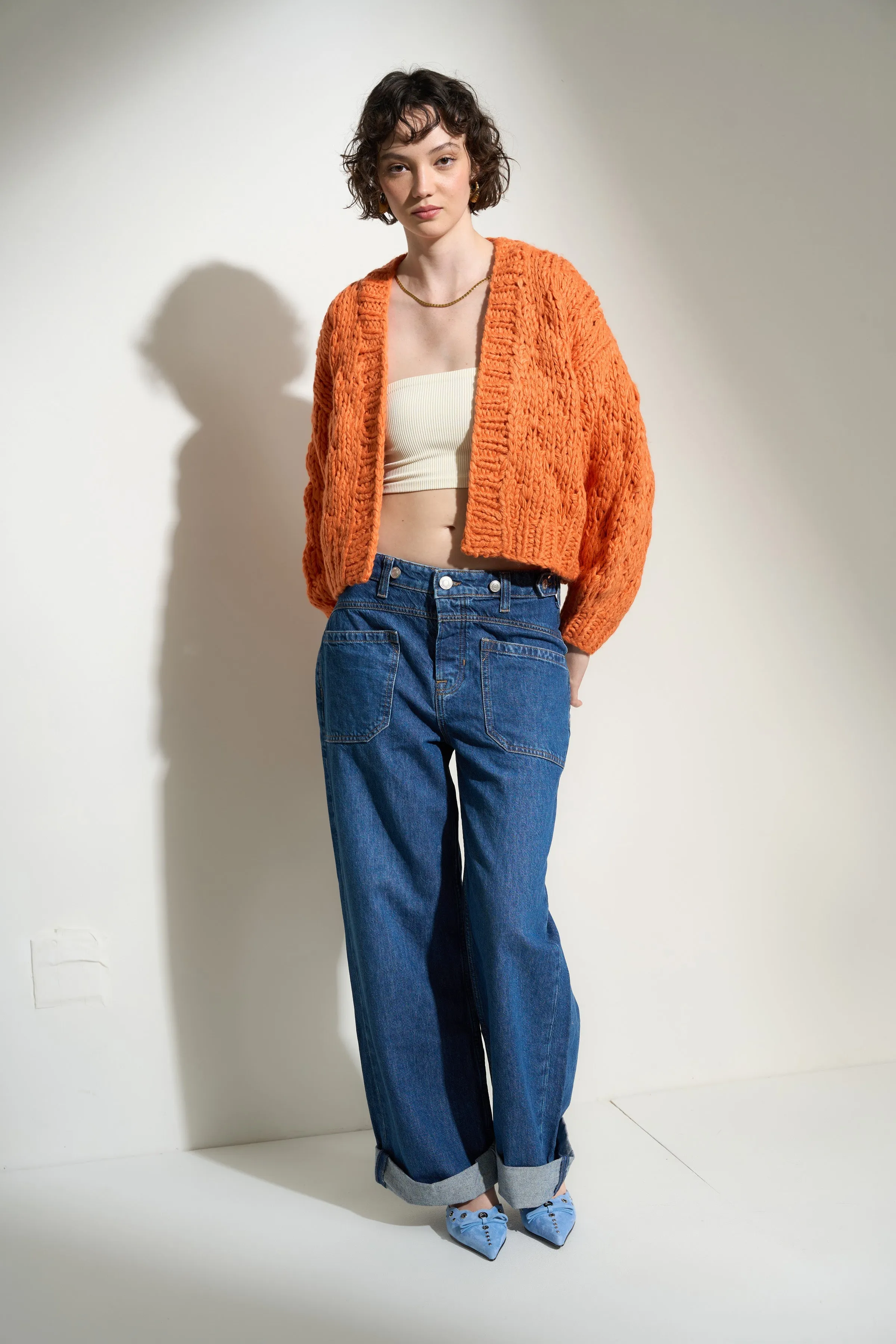 Gigi Cardigan - Orange Peel