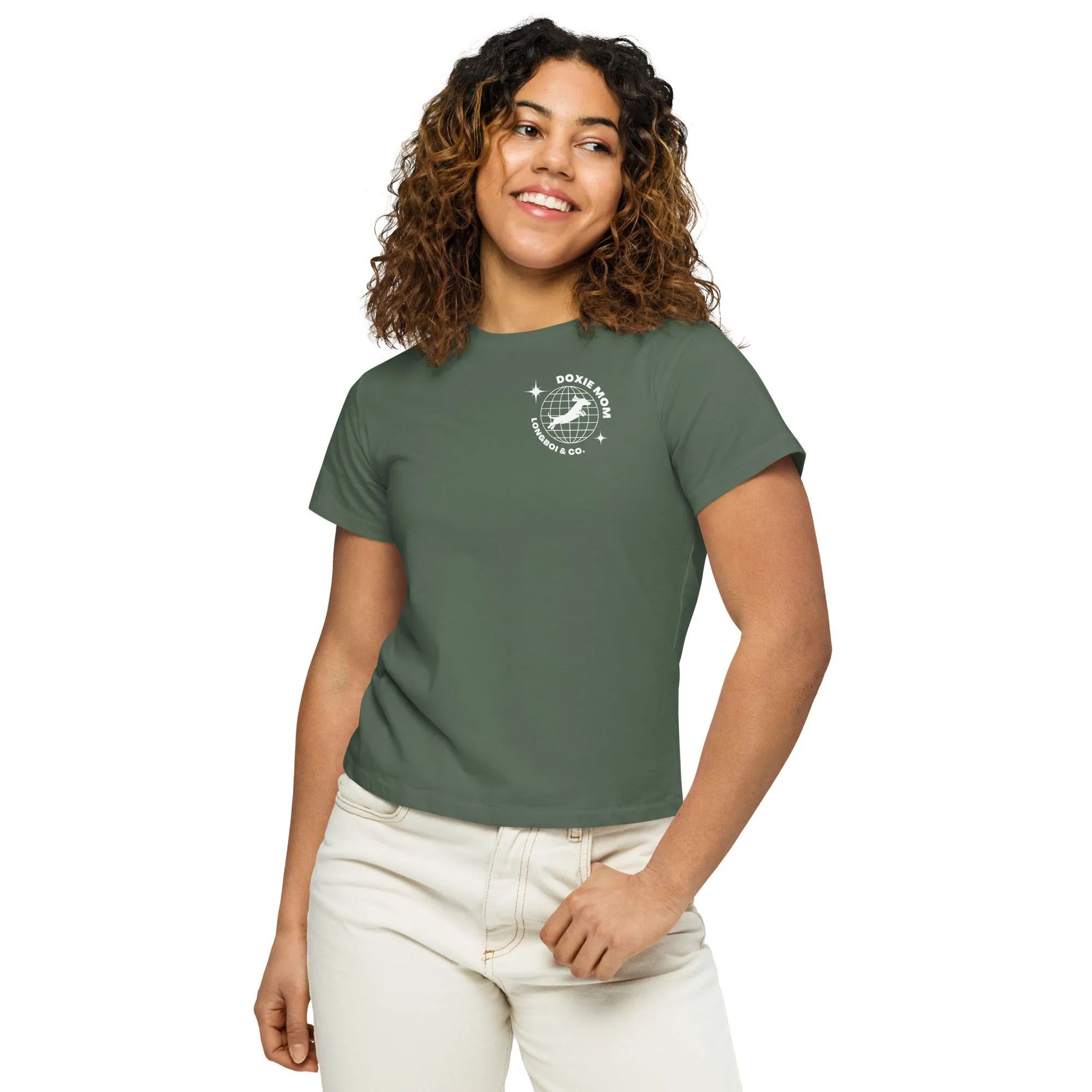 Global Doxie Mom Women’s high-waisted t-shirt