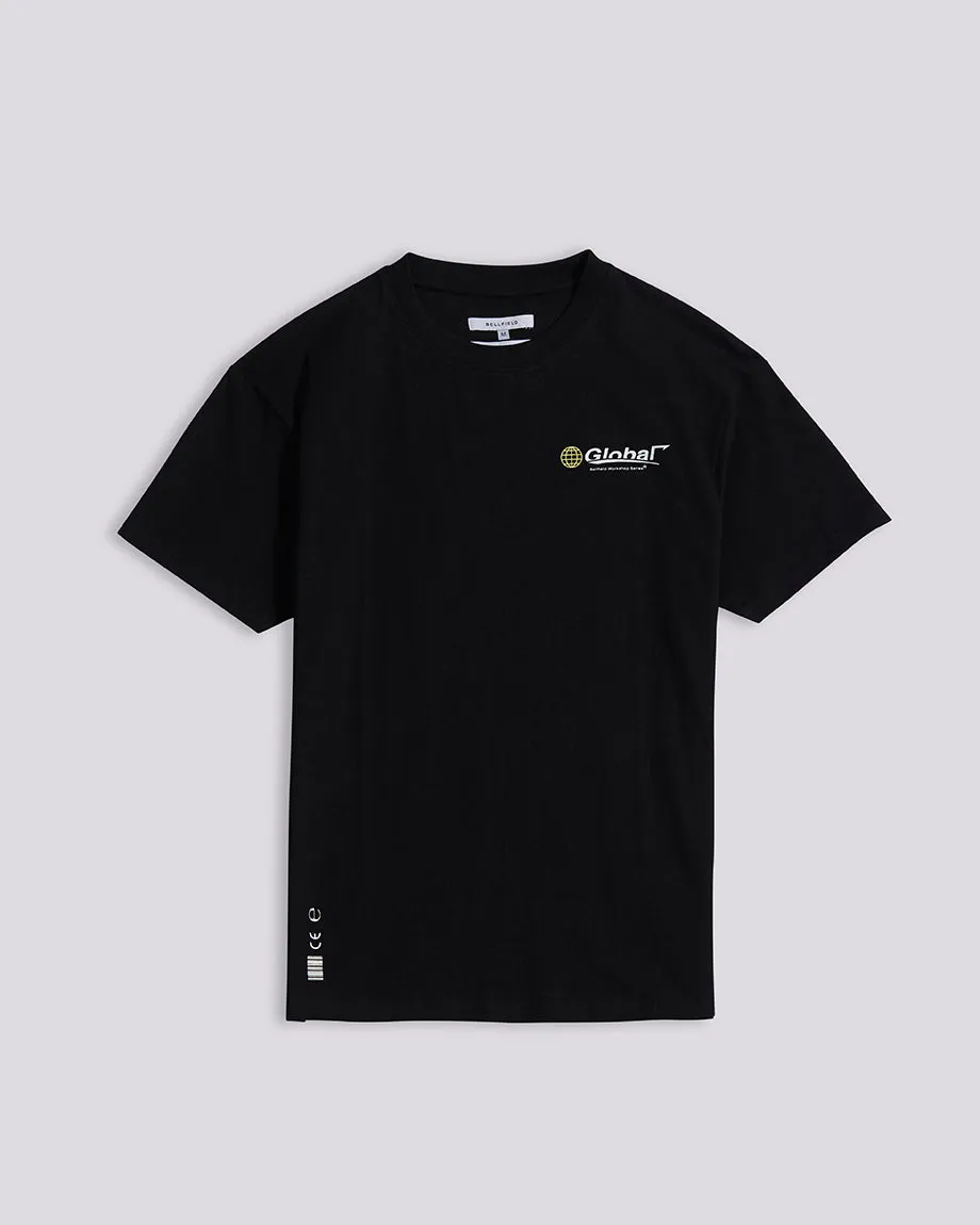 GLOBAL WORKSHOP PRINTED T-SHIRT | BLACK