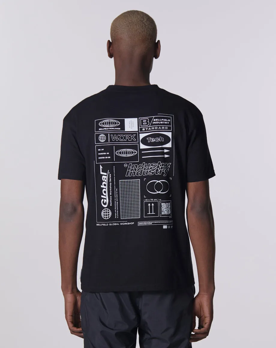 GLOBAL WORKSHOP PRINTED T-SHIRT | BLACK