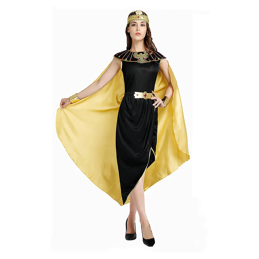 Gold & Black Roman Queen Adults Halloween Costume Dress Up