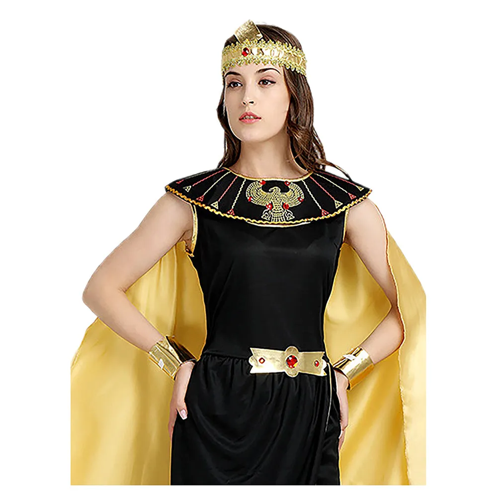 Gold & Black Roman Queen Adults Halloween Costume Dress Up