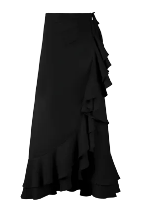 Golestan Ruffle Skirt - Black by RosewaterHouse