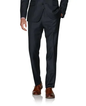 Grimaldi Zegna Slim Fit Navy Merino Wool Trousers