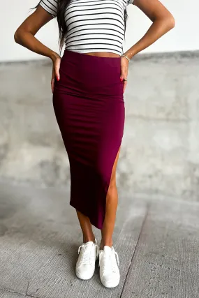 Harlow Midi Skirt - Burgundy